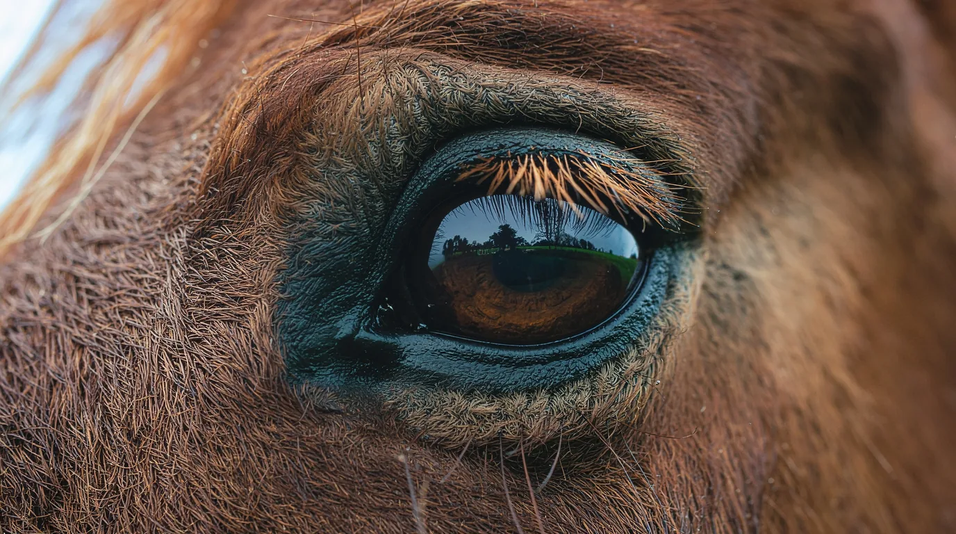 Un regard de cheval au Centre équestre du Barrage de Lavaud, Chirac